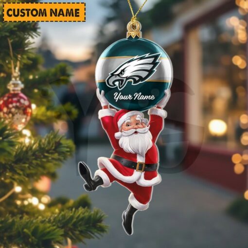 LIMITED EDITION - NEW CUSTOMIZED NFL02 PPE PHILADELPHIA EAGLES CHRISTMAS ACRYLIC ORNAMENT