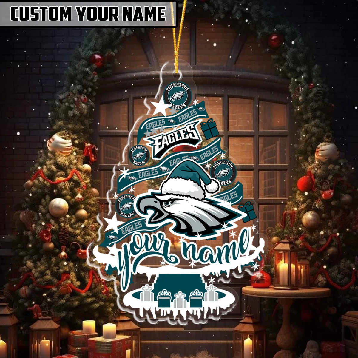 LIMITED EDITION - NEW CUSTOMIZED NFL02 PPE PHILADELPHIA EAGLES ORNAMENT