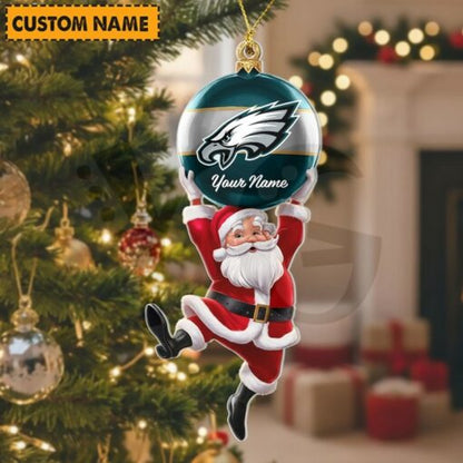 LIMITED EDITION - NEW CUSTOMIZED NFL02 PPE PHILADELPHIA EAGLES CHRISTMAS ACRYLIC ORNAMENT