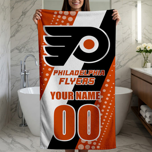 LIMITED EDITION - NEW CUSTOMIZED NHL27 PPF PHILADELPHIA FLYERS BEACH & BATH TOWEL