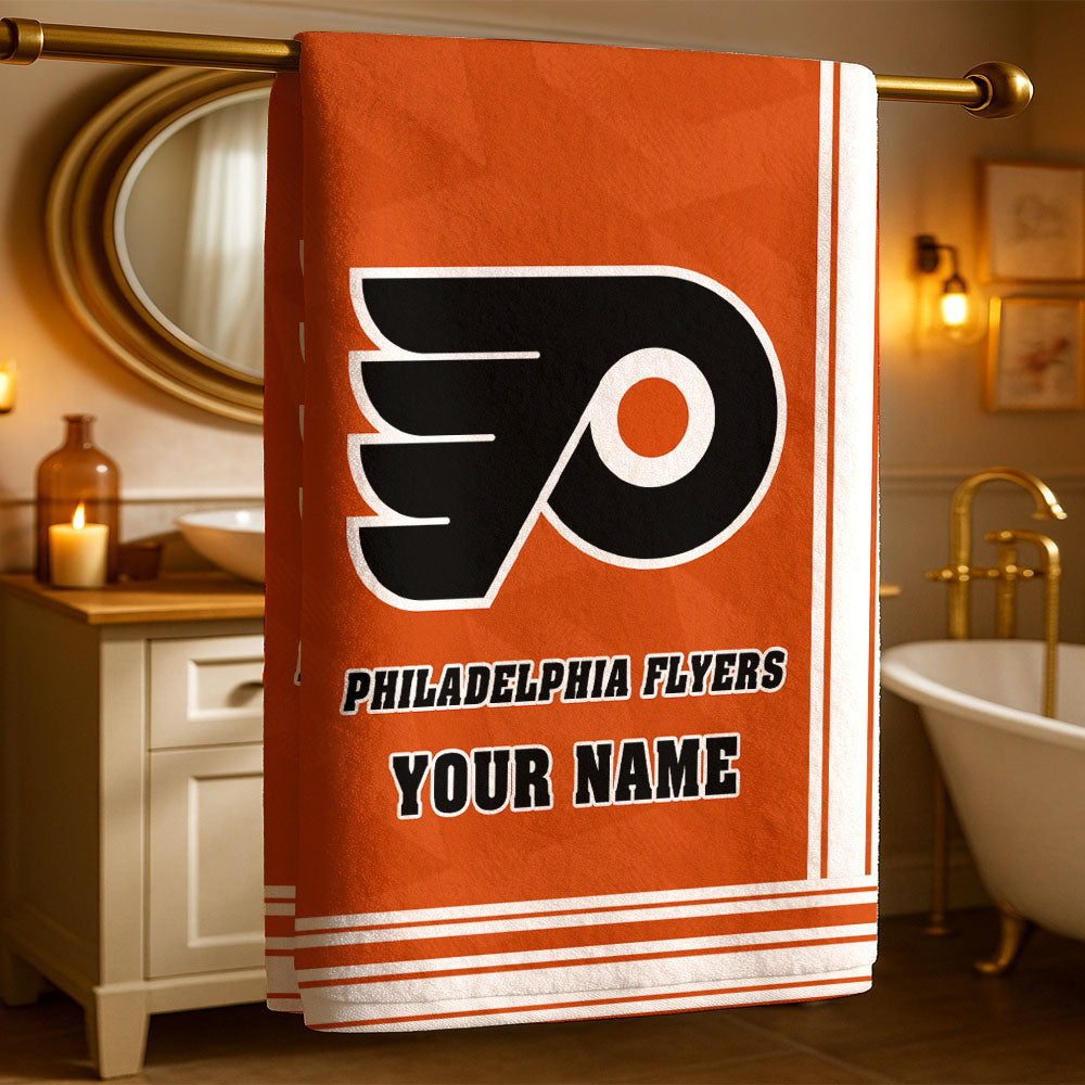 LIMITED EDITION - NEW CUSTOMIZED NHL27 PPF PHILADELPHIA FLYERS BEACH & BATH TOWEL