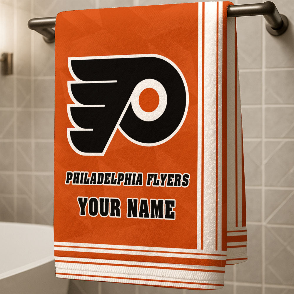 LIMITED EDITION - NEW CUSTOMIZED NHL27 PPF PHILADELPHIA FLYERS BEACH & BATH TOWEL