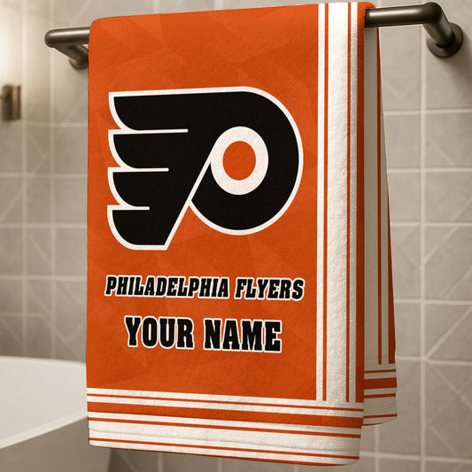 LIMITED EDITION - NEW CUSTOMIZED NHL27 PPF PHILADELPHIA FLYERS BEACH & BATH TOWEL