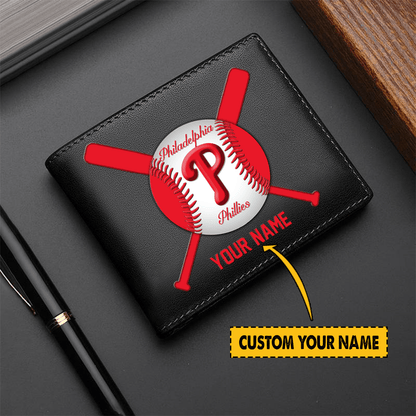 LIMITED EDITION - NEW CUSTOMIZED MLB11 PPS PHILADELPHIA PHILLIES LEATHER WALLET