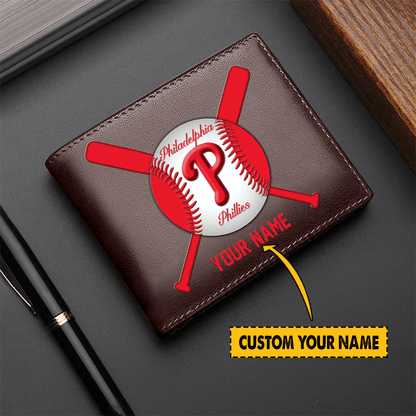 LIMITED EDITION - NEW CUSTOMIZED MLB11 PPS PHILADELPHIA PHILLIES LEATHER WALLET