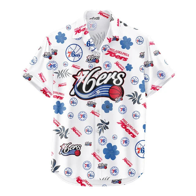 LIMITED EDITION - NEW CUSTOMIZED NBA26 P76 PHILADELPHIA 76ERS UNISEX HAWAIIAN SHIRT & SHORTS SET