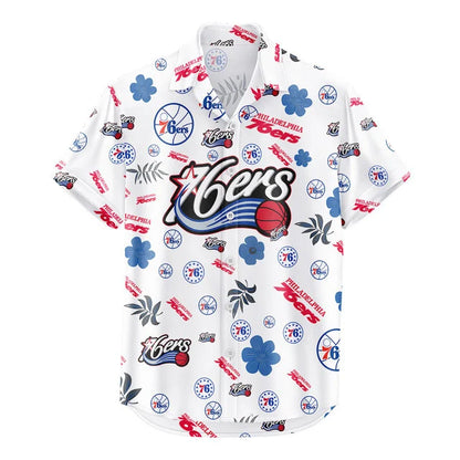 LIMITED EDITION - NEW CUSTOMIZED NBA26 P76 PHILADELPHIA 76ERS UNISEX HAWAIIAN SHIRT & SHORTS SET