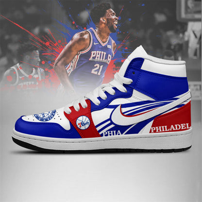 [HOT DEAL] NEW CUSTOMIZED NBA26 P76 PHILADELPHIA 76ERS AIR JORDAN SNEAKERS