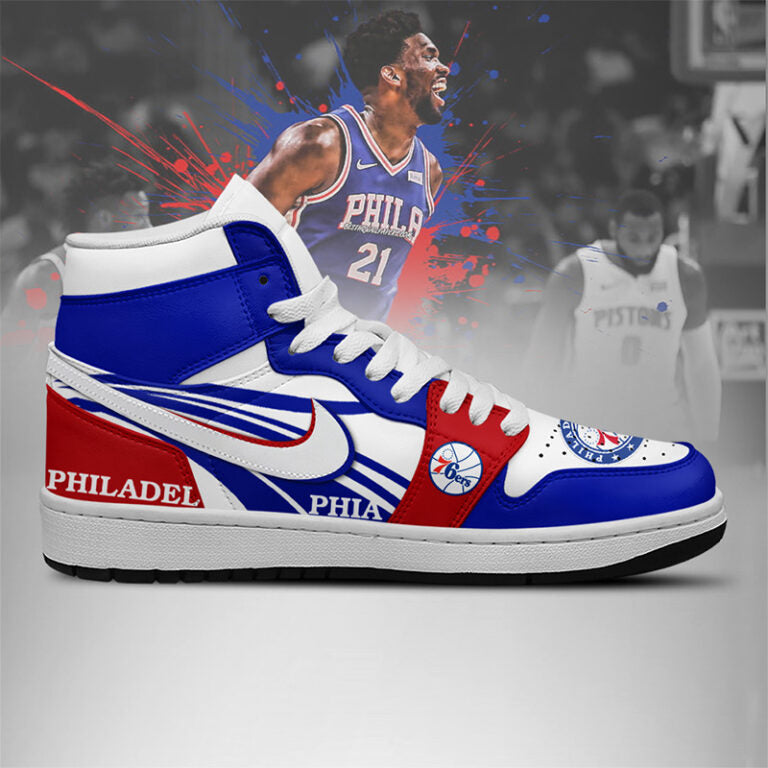 [HOT DEAL] NEW CUSTOMIZED NBA26 P76 PHILADELPHIA 76ERS AIR JORDAN SNEAKERS