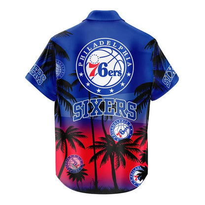 LIMITED EDITION - NEW CUSTOMIZED NBA26 P76 PHILADELPHIA 76ERS UNISEX HAWAIIAN SHIRT & SHORTS SET