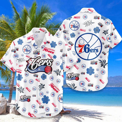 LIMITED EDITION - NEW CUSTOMIZED NBA26 P76 PHILADELPHIA 76ERS UNISEX HAWAIIAN SHIRT & SHORTS SET
