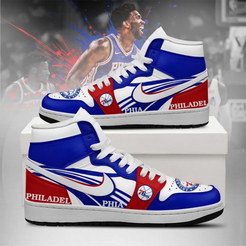 [HOT DEAL] NEW CUSTOMIZED NBA26 P76 PHILADELPHIA 76ERS AIR JORDAN SNEAKERS