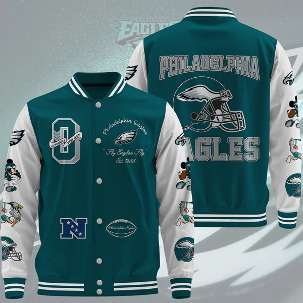 LIMITED EDITION - NEW CUSTOMIZED NFL02 PPE PHILADELPHIA EAGLES BASEBALL JACKET