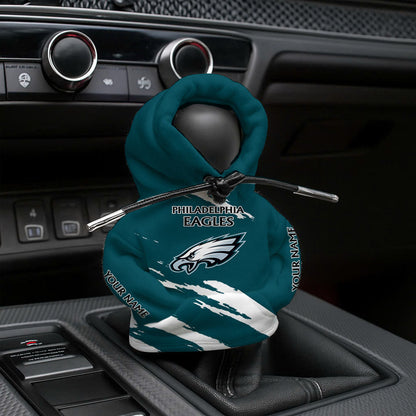 LIMITED EDITION - NEW CUSTOMIZED NFL02 PPE PHILADELPHIA EAGLES CAR HOODIE SHIFT KNOB COVER