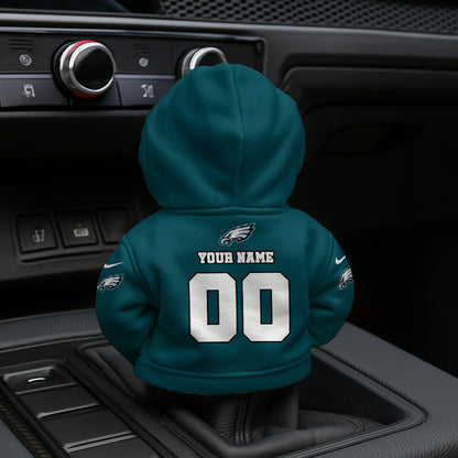 LIMITED EDITION - NEW CUSTOMIZED NFL02 PPE PHILADELPHIA EAGLES AUTOMOTIVE HOODIE SHIFT KNOB COVER