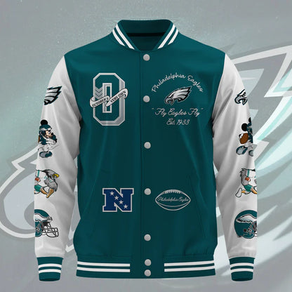 LIMITED EDITION - NEW CUSTOMIZED NFL02 PPE PHILADELPHIA EAGLES BASEBALL JACKET
