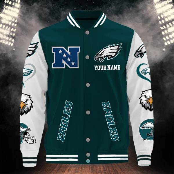 LIMITED EDITION - NEW CUSTOMIZED NFL02 PPE PHILADELPHIA EAGLES BASEBALL JACKET