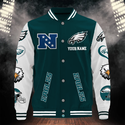 LIMITED EDITION - NEW CUSTOMIZED NFL02 PPE PHILADELPHIA EAGLES BASEBALL JACKET