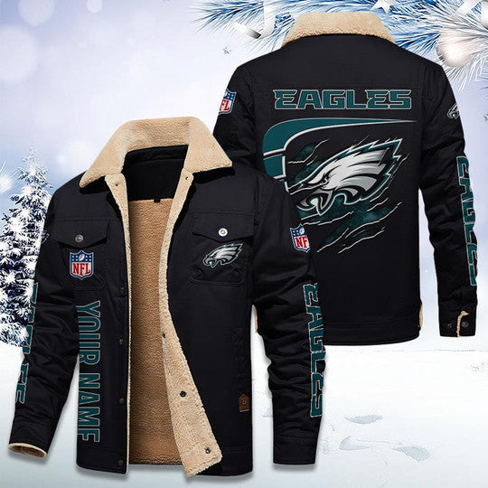 LIMITED EDITION - NEW CUSTOMIZED NFL02 PPE PHILADELPHIA EAGLES FLEECE JACKET