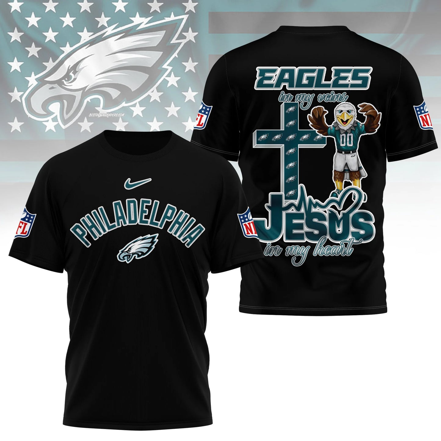 LIMITED EDITION - NEW CUSTOMIZED NFL02 PPE PHILADELPHIA EAGLES T-SHIRT | MULTIPLE COLORS AVAILABLE