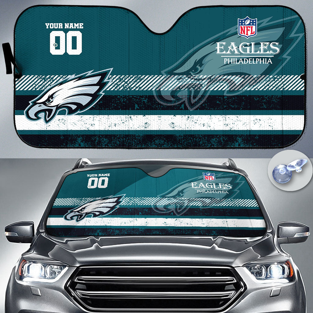 LIMITED EDITION - NEW CUSTOMIZED NFL02 PPE PHILADELPHIA EAGLES AUTO WINDSHIELD SHADE