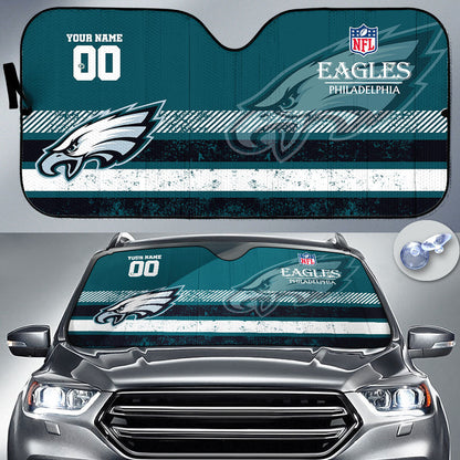 LIMITED EDITION - NEW CUSTOMIZED NFL02 PPE PHILADELPHIA EAGLES AUTO WINDSHIELD SHADE
