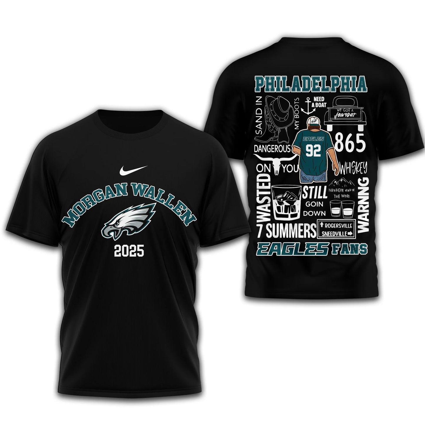LIMITED EDITION - NEW CUSTOMIZED NFL02 PPE PHILADELPHIA EAGLES T-SHIRT | MULTIPLE COLORS AVAILABLE