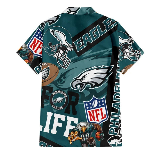 LIMITED EDITION - NEW CUSTOMIZED NFL02 PPE PHILADELPHIA EAGLES UNISEX HAWAIIAN SHIRT & SHORTS SET