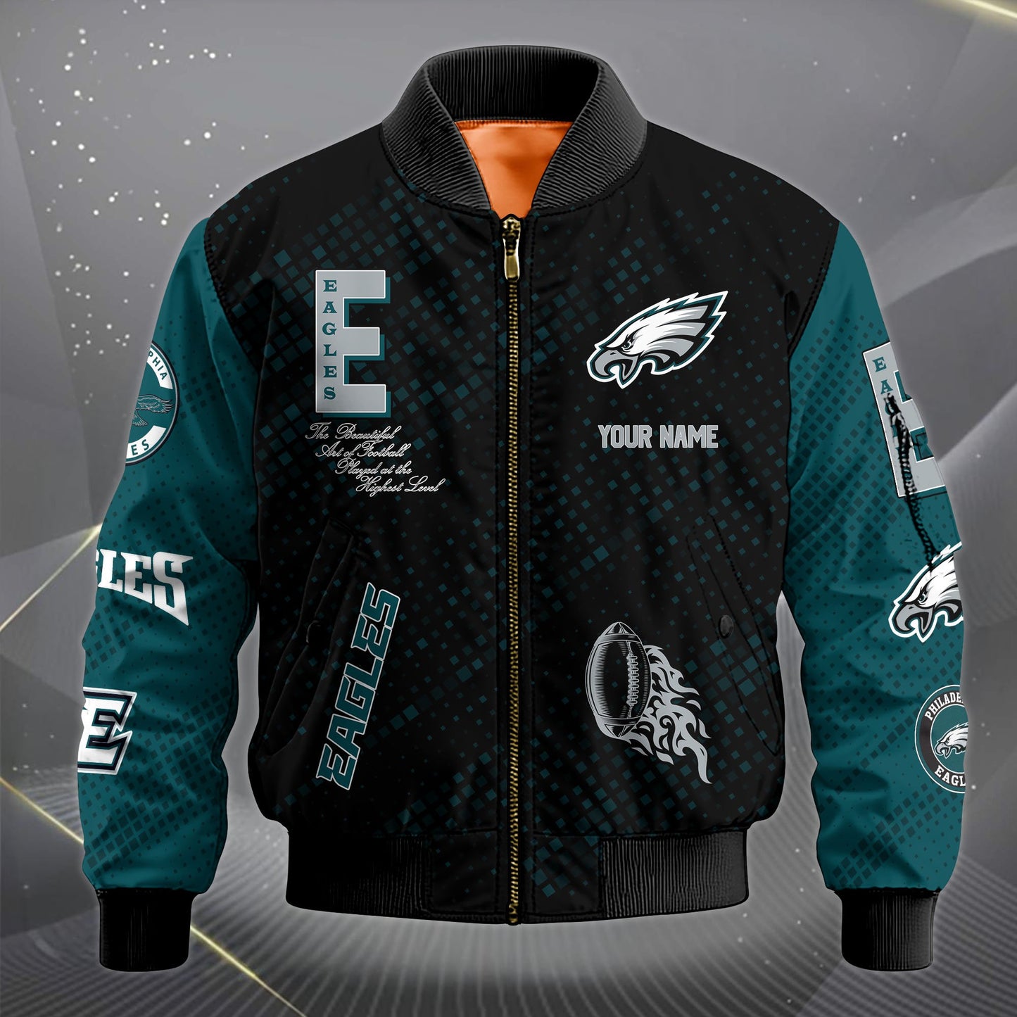 LIMITED EDITION - NEW CUSTOMIZED NFL02 PPE PHILADELPHIA EAGLES SATIN VARSITY JACKET & LONG PANTS