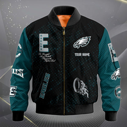 LIMITED EDITION - NEW CUSTOMIZED NFL02 PPE PHILADELPHIA EAGLES SATIN VARSITY JACKET & LONG PANTS
