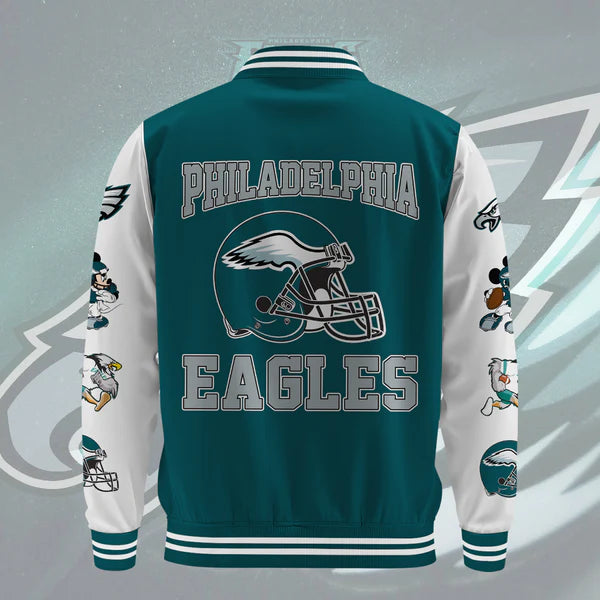 LIMITED EDITION - NEW CUSTOMIZED NFL02 PPE PHILADELPHIA EAGLES BASEBALL JACKET