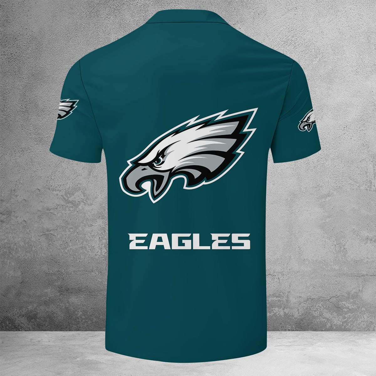 LIMITED EDITION - NEW CUSTOMIZED NFL02 PPE PHILADELPHIA EAGLES ZIP POLO SHIRT