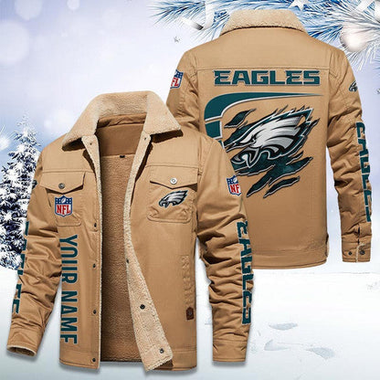 LIMITED EDITION - NEW CUSTOMIZED NFL02 PPE PHILADELPHIA EAGLES FLEECE JACKET