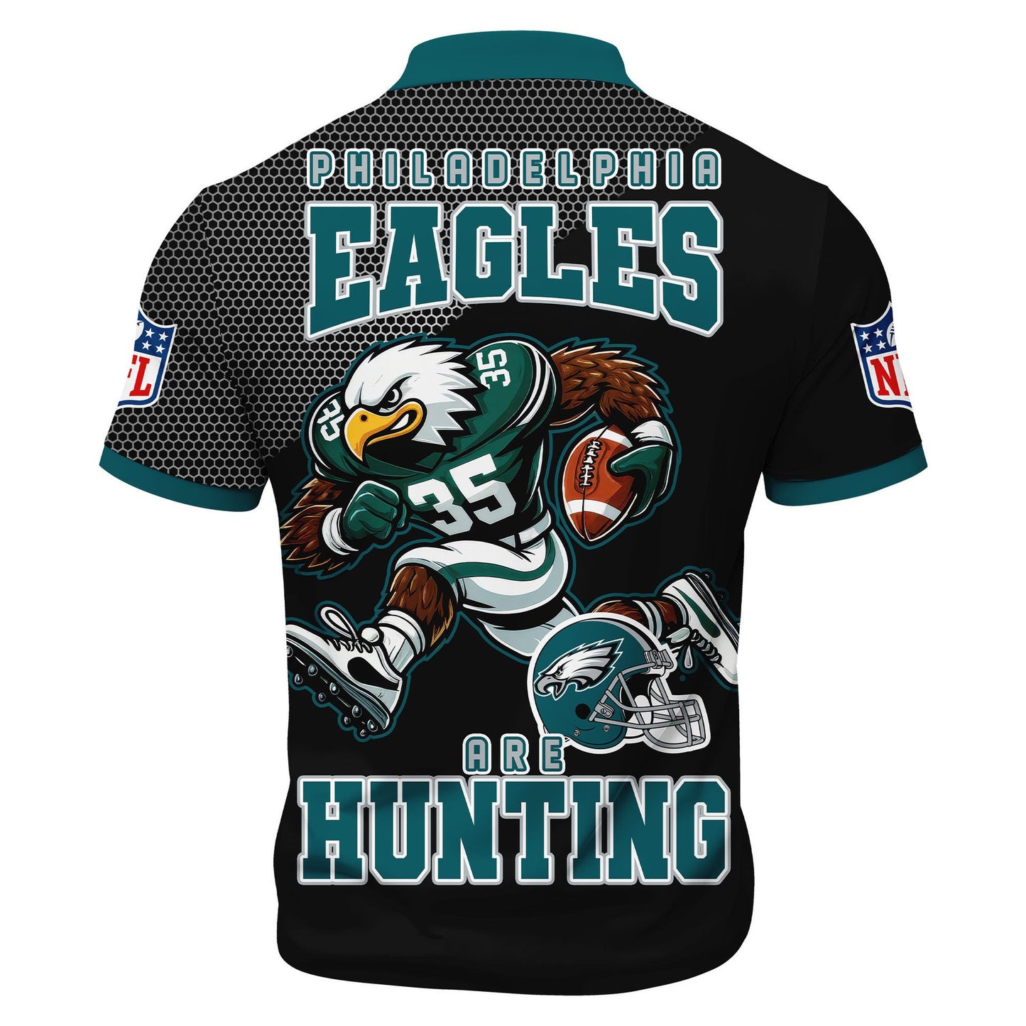 LIMITED EDITION - NEW CUSTOMIZED NFL02 PPE PHILADELPHIA EAGLES HARLEY-DAVIDSON POLO WITH ZIPPER SHIRT