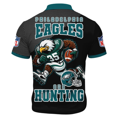LIMITED EDITION - NEW CUSTOMIZED NFL02 PPE PHILADELPHIA EAGLES HARLEY-DAVIDSON POLO WITH ZIPPER SHIRT
