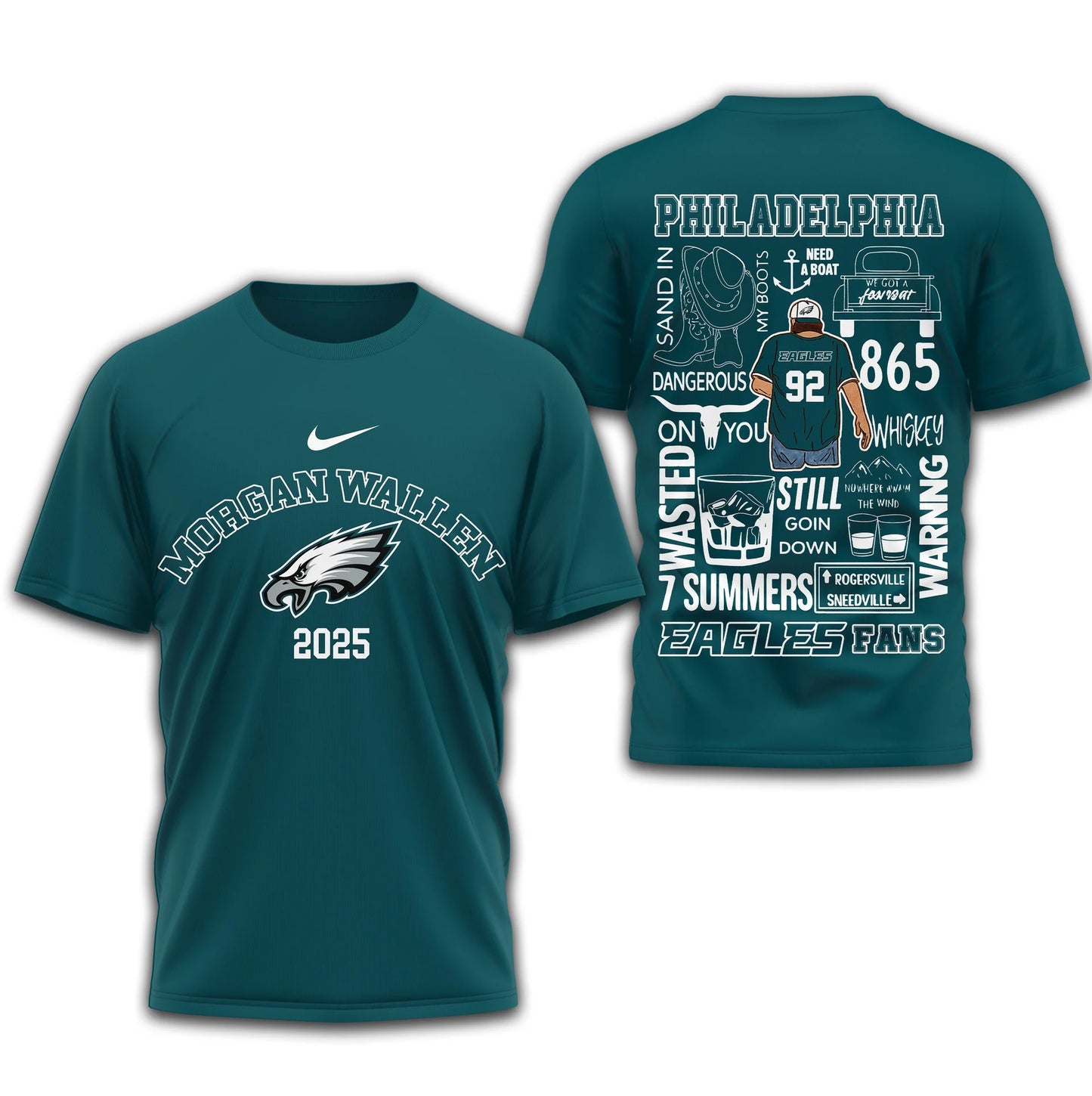 LIMITED EDITION - NEW CUSTOMIZED NFL02 PPE PHILADELPHIA EAGLES T-SHIRT | MULTIPLE COLORS AVAILABLE