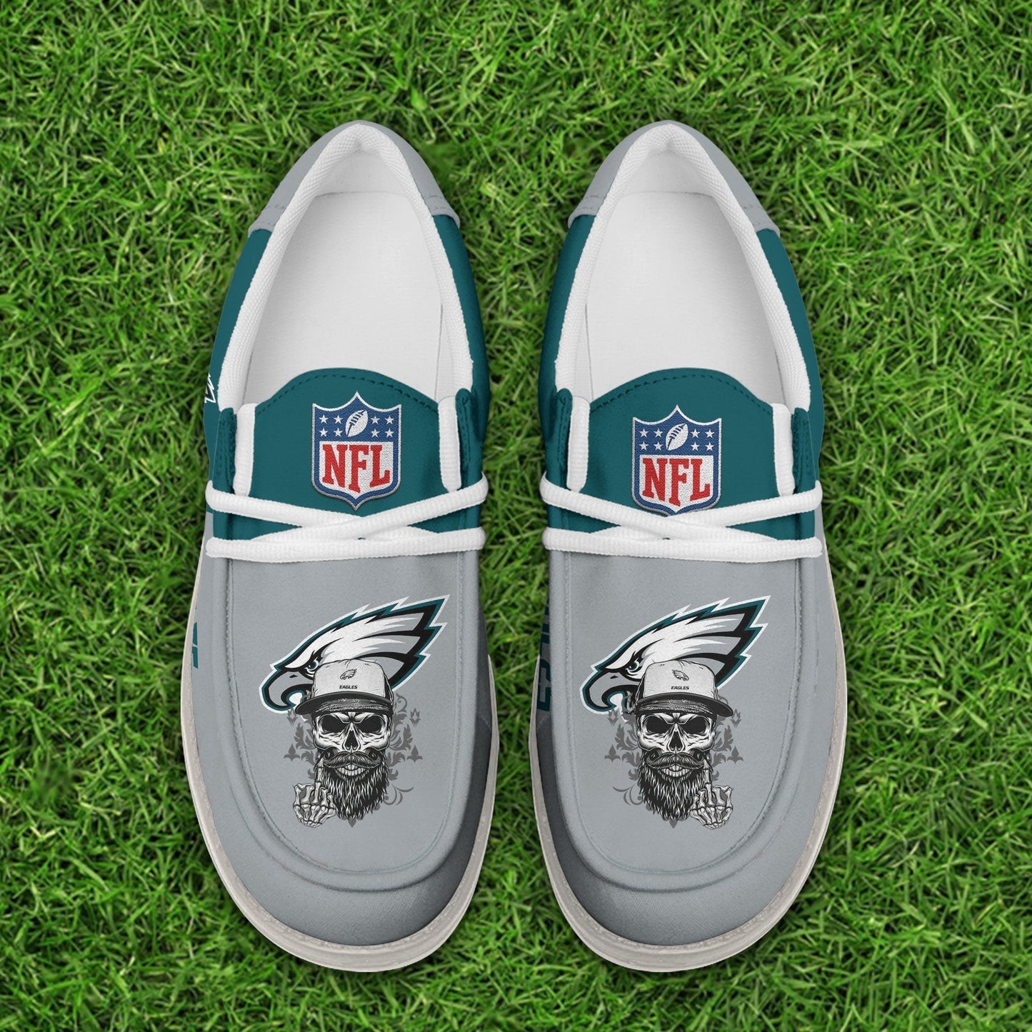 LIMITED EDITION - NEW CUSTOMIZED NFL02 PPE PHILADELPHIA EAGLES LOAFER SHOES