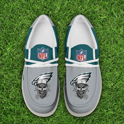 LIMITED EDITION - NEW CUSTOMIZED NFL02 PPE PHILADELPHIA EAGLES LOAFER SHOES