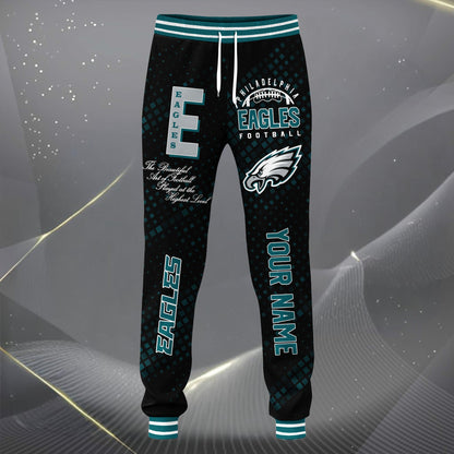 LIMITED EDITION - NEW CUSTOMIZED NFL02 PPE PHILADELPHIA EAGLES SATIN VARSITY JACKET & LONG PANTS