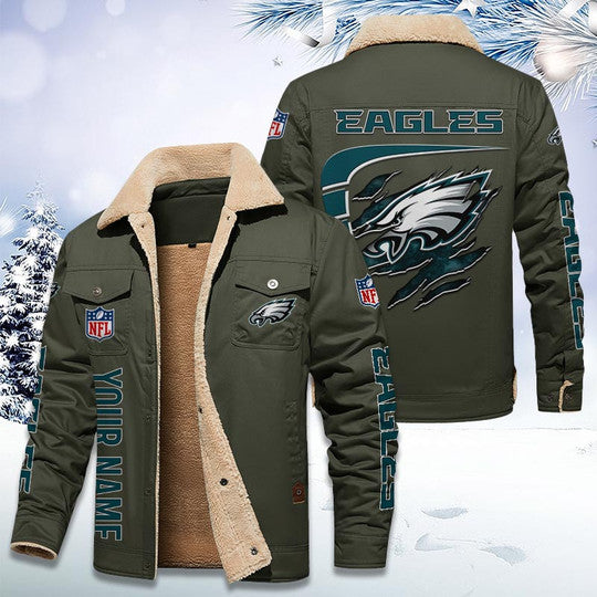 LIMITED EDITION - NEW CUSTOMIZED NFL02 PPE PHILADELPHIA EAGLES FLEECE JACKET