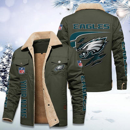 LIMITED EDITION - NEW CUSTOMIZED NFL02 PPE PHILADELPHIA EAGLES FLEECE JACKET
