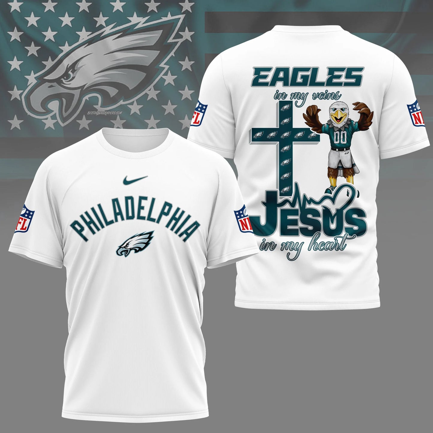 LIMITED EDITION - NEW CUSTOMIZED NFL02 PPE PHILADELPHIA EAGLES T-SHIRT | MULTIPLE COLORS AVAILABLE