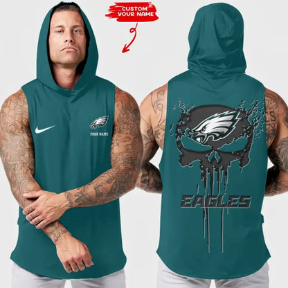 LIMITED EDITION - NEW CUSTOMIZED NFL02 PPE PHILADELPHIA EAGLES HOODED TANK TOP