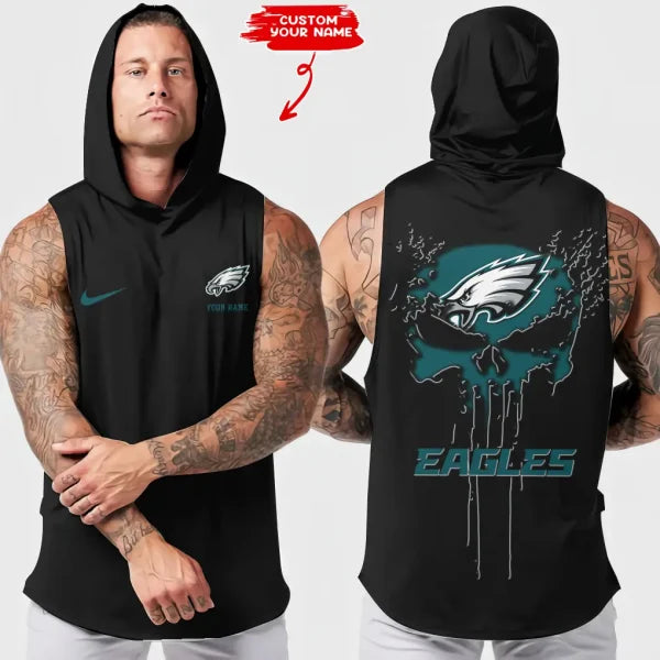 LIMITED EDITION - NEW CUSTOMIZED NFL02 PPE PHILADELPHIA EAGLES HOODED TANK TOP
