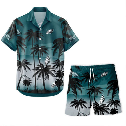 LIMITED EDITION - NEW CUSTOMIZED NFL02 PPE PHILADELPHIA EAGLES UNISEX HAWAIIAN SHIRT & SHORTS SET