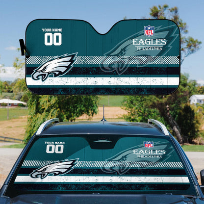 LIMITED EDITION - NEW CUSTOMIZED NFL02 PPE PHILADELPHIA EAGLES AUTO WINDSHIELD SHADE
