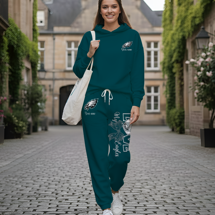 LIMITED EDITION - NEW CUSTOMIZED NFL02PPE PHILADELPHIA EAGLES HOODIE & LONGPANTS