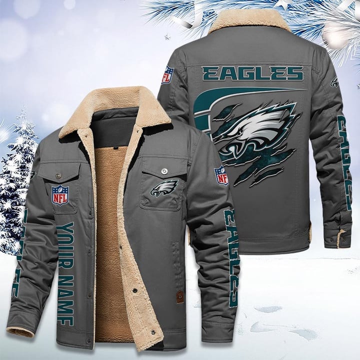 LIMITED EDITION - NEW CUSTOMIZED NFL02 PPE PHILADELPHIA EAGLES FLEECE JACKET