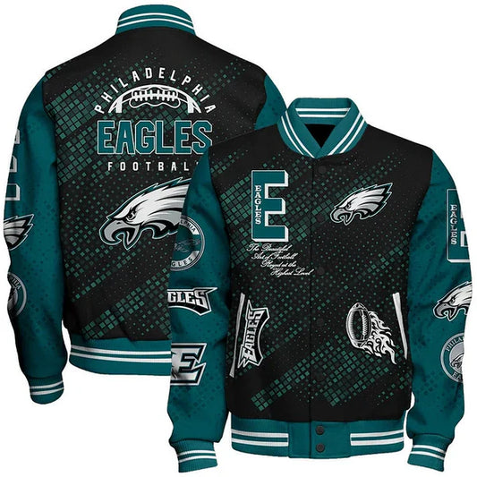LIMITED EDITION - NEW CUSTOMIZED NFL02 PPE PHILADELPHIA EAGLES SATIN VARSITY JACKET & BASEBALL JACKET