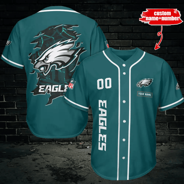 LIMITED EDITION - NEW CUSTOMIZED NFL02 PPE PHILADELPHIA EAGLES BASEBALL JERSEY